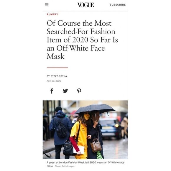 Off-White Black Fuchsia Pink Arrow Motif Unisex Mask NWT - Picture 15 of 16